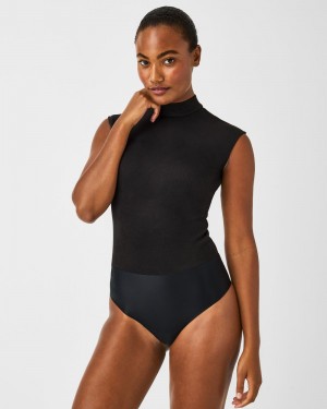 Body Spanx Faux Gamuza Mock Neck Mujer Negras | GN7108452