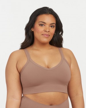 Bralette Spanx EcoCare Seamless Shaping Longline Mujer Cafe Au Lait | LO5146830