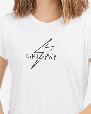 Camiseta Spanx Pima Algodon Embroidered Estampadas Mujer Blancas | TI6031748
