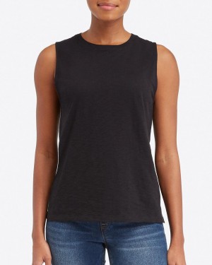Camiseta Spanx Pima Algodon Muscle Mujer Negras | UM6784013