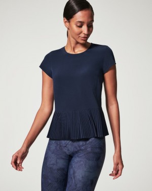 Camiseta Spanx Yes, Pleats! Mujer Azul Marino | WU6351297
