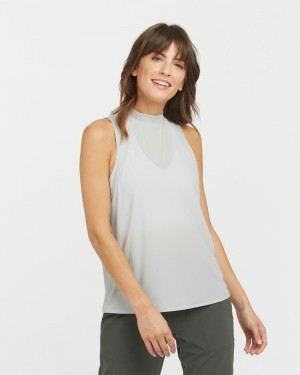 Camiseta sin Manga Spanx Go Lightly Acanalado Mock Neck Mujer Gris | JY5170462