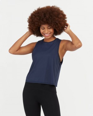 Camiseta sin Manga Spanx Go Lightly At-The-Hip Mujer Azul Marino | YU9167245