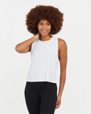 Camiseta sin Manga Spanx Go Lightly At-The-Hip Mujer Blancas | VT0891436