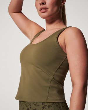 Camiseta sin Manga Spanx The Get Moving Fitted Mujer Verde | XQ3782954