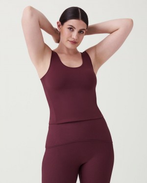Camiseta sin Manga Spanx The Get Moving Fitted Mujer Burdeos | SW9532148