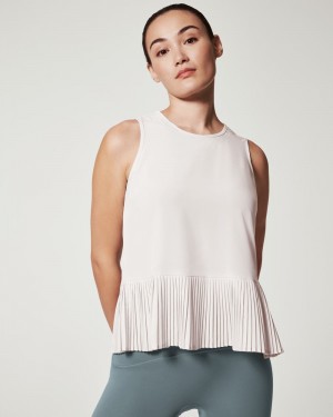 Camiseta sin Manga Spanx Yes, Pleats! Mujer Gris Claro | PY1758362