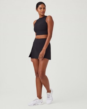 Falda Corta Spanx Contour Rib Front Slit Skort, 14" Mujer Negras | UR8345621