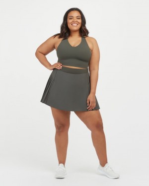 Falda Corta Spanx The Get Moving Plisado, 14" Mujer Verde Oliva | TJ7510428
