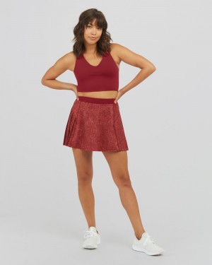 Falda Corta Spanx The Get Moving Plisado, 14" Mujer Rojas | PN5829347