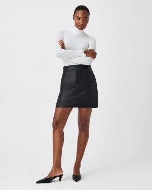 Falda Spanx Cuero-Like Mini Skirt, 16.5" Mujer Negras | PH1590847