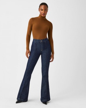 Jeans Spanx Pintuck Flare Mujer Indigo | HT7354218