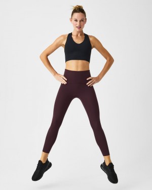 Leggins Spanx Booty Boost® Active 7/8 Mujer Burdeos | YE4561790