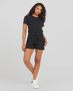 Mono Spanx AirEssentials Corta Sleeve Romper Mujer Negras | JH5071246
