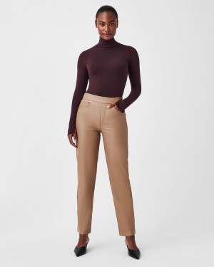 Pantalon Spanx Cuero-Like Slim Directo Mujer Toffee | PA9562417