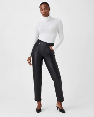 Pantalon Spanx Cuero-Like Slim Directo Mujer Negras | JZ4871632