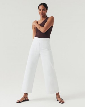 Pantalon Spanx On-the-Go Anchos Leg Pant with Ultimate Opacity Tecnologia Mujer Blancas | VK2136958