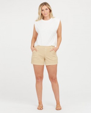 Short Spanx Stretch Twill, 4" Mujer Kaki | VX1548906