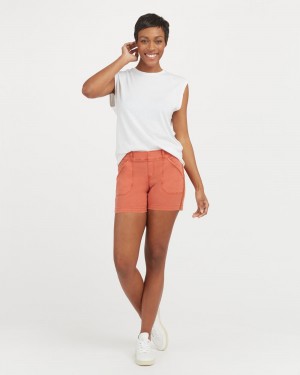 Short Spanx Stretch Twill, 4" Mujer Naranjas | VA1243075