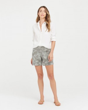 Short Spanx Stretch Twill, 6" Mujer Gris Azules Camuflaje | BU1503824