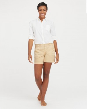 Short Spanx Stretch Twill, 6" Mujer Kaki | KI2456071