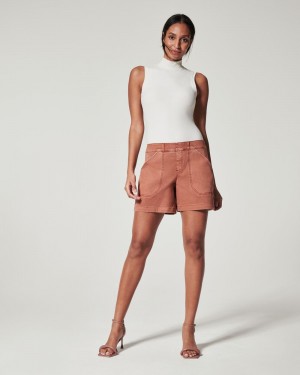 Short Spanx Stretch Twill, 6" Mujer Marrones | CZ0183764