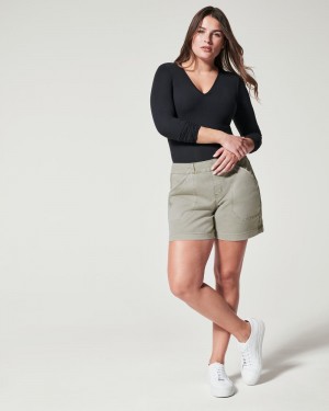 Short Spanx Stretch Twill, 6" Mujer Verde Oliva | HT8356201