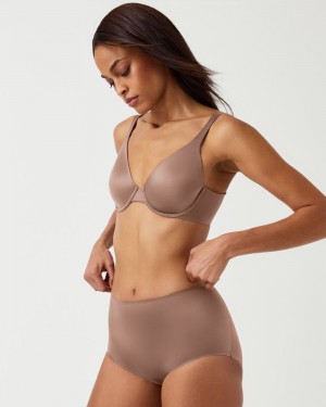 Sujetadores Spanx Shaping Satin Unlined Full Coverage Mujer Cafe Au Lait | JE0759234