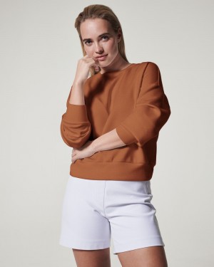 Tops Spanx AirEssentials Crew Mujer Marrones | NR3670815