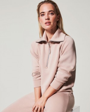 Tops Spanx AirEssentials Half Zip Mujer Rosas | MN3982576