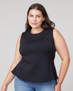 Tops Spanx AirEssentials Peplum ‘At-the-Hip’ Mujer Negras | NA1587064
