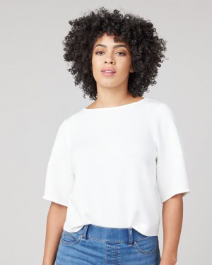 Tops Spanx AirEssentials Puff Sleeve ‘At-the-Hip’ Mujer Blancas | MN0638479