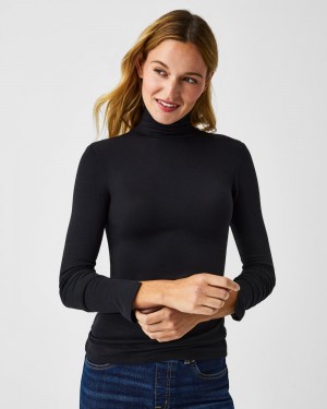 Tops Spanx Better Base Long Sleeve Turtleneck Mujer Negras | TC6784539