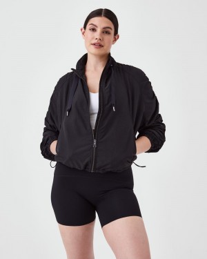Tops Spanx Organza Windbreaker Mujer Negras | WQ4796231