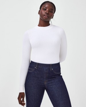 Tops Spanx Seamless Swirl Long Sleeve Shirt Mujer Blancas | AX0415328