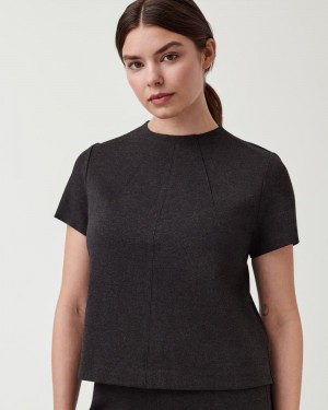Tops Spanx The Perfect Funnel Neck Mujer Gris | QB2704931