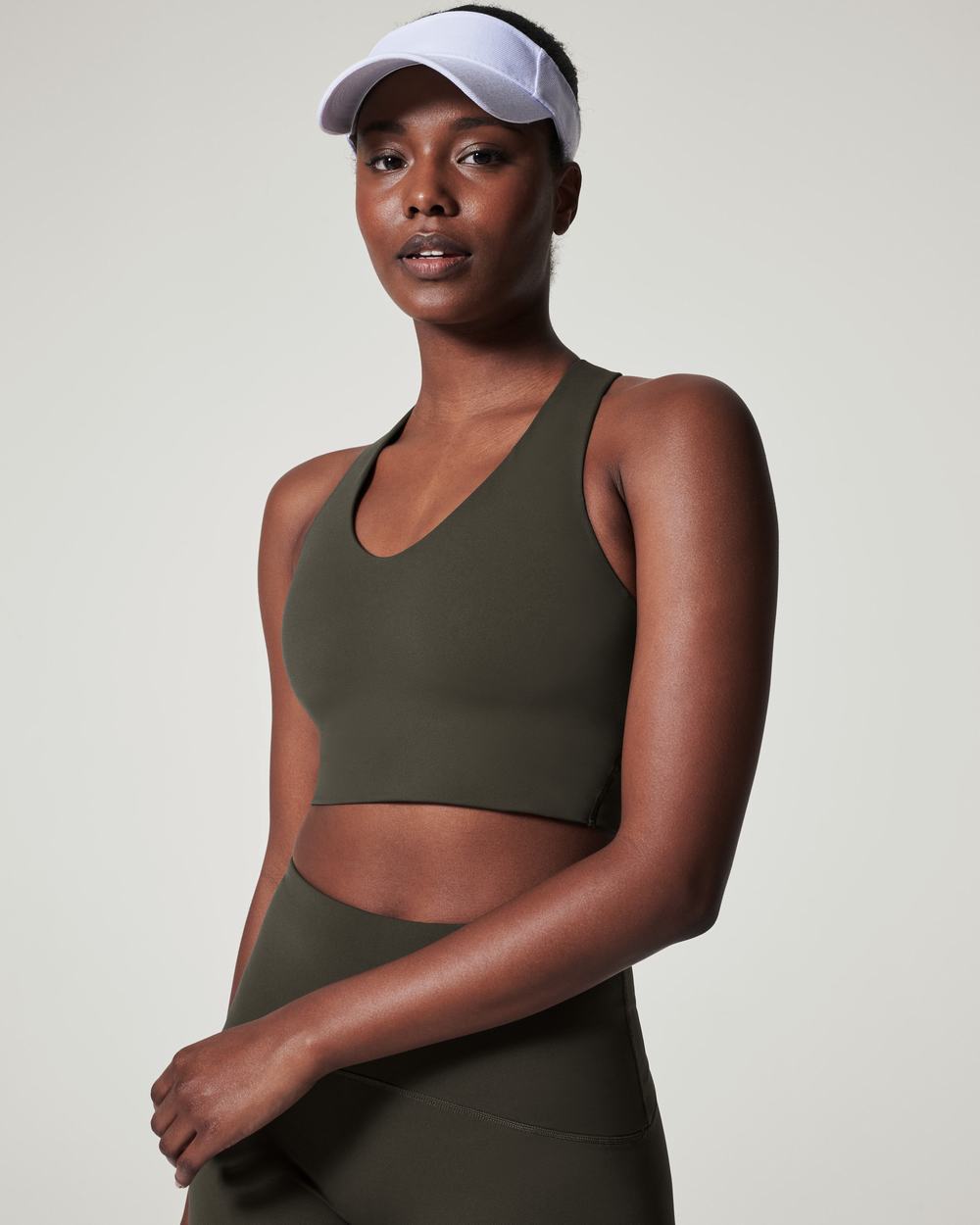 Sujetador Deportivo Spanx Longline Medium Impact Mujer Verde Oliva | IM3096458