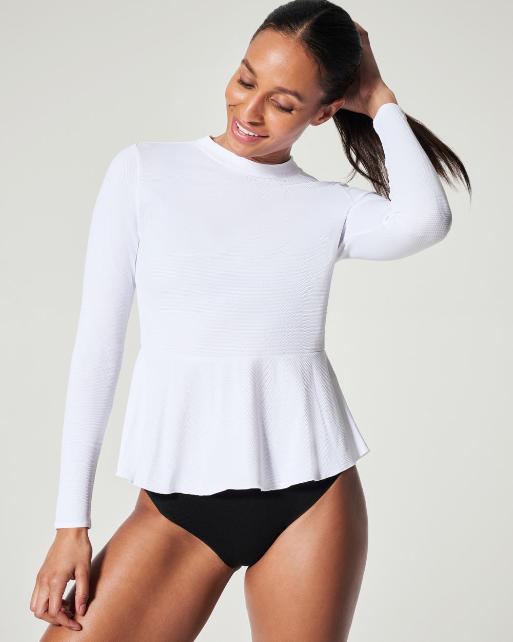 Trajes De Baño Spanx Pique Long Sleeve Swim Shirt Mujer Blancas | YG8926475