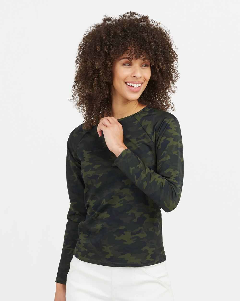 Trajes De Baño Spanx Long Sleeve Swim Shirt Mujer Verde Camuflaje | DX9023584