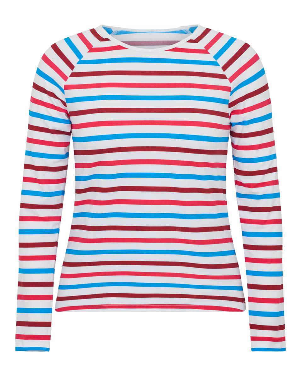 Trajes De Baño Spanx Long Sleeve Swim Shirt Mujer Rayadas | HK7068531
