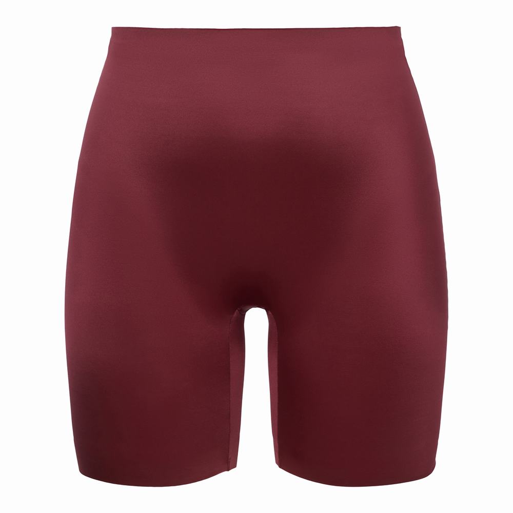 Short Spanx Shaping Satin Mid-thigh Mujer Burdeos | DE1527490