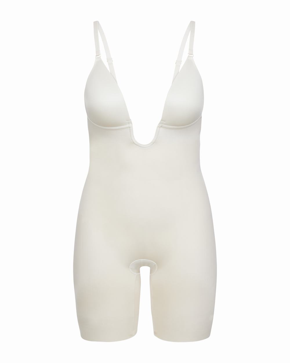 Body Spanx Suit Your Fancy Plunge Low-Back Mid-Thigh Mujer Beige | TY7851634