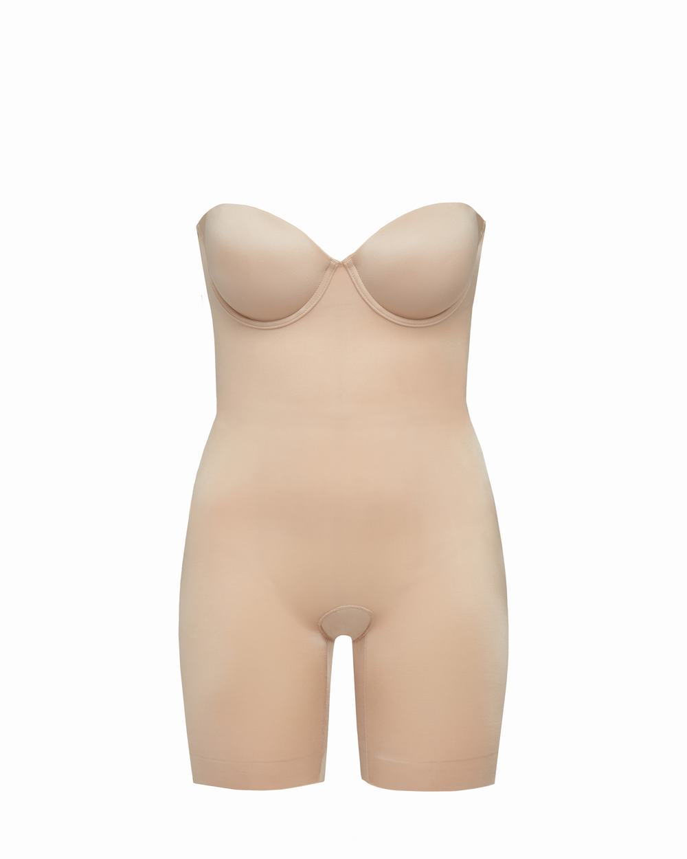Body Spanx Suit Your Fancy Strapless Cupped Mid-Thigh Mujer Beige | NK5023714