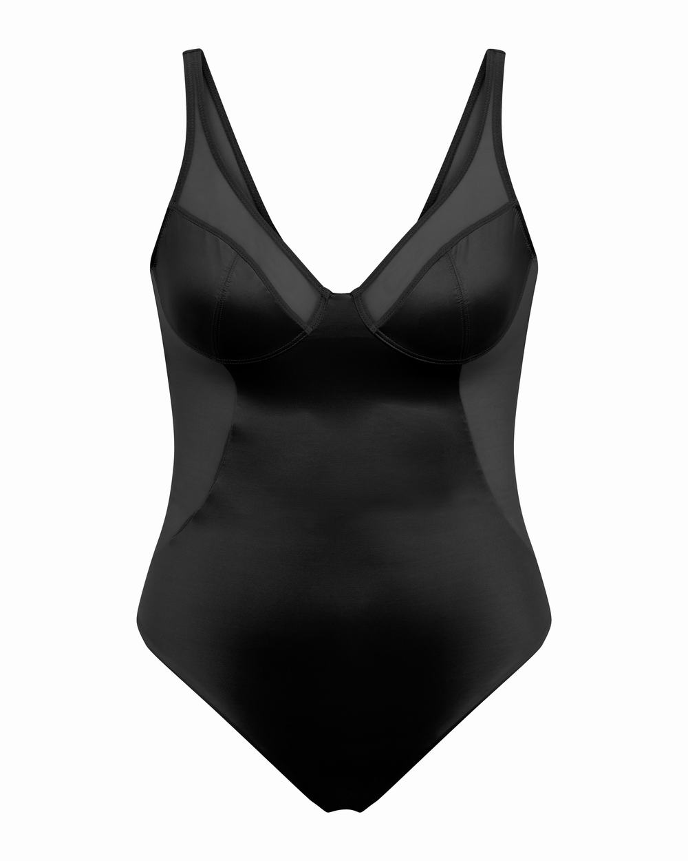 Body Spanx Shaping Satin Mesh Tanga Mujer Negras | PD7149830