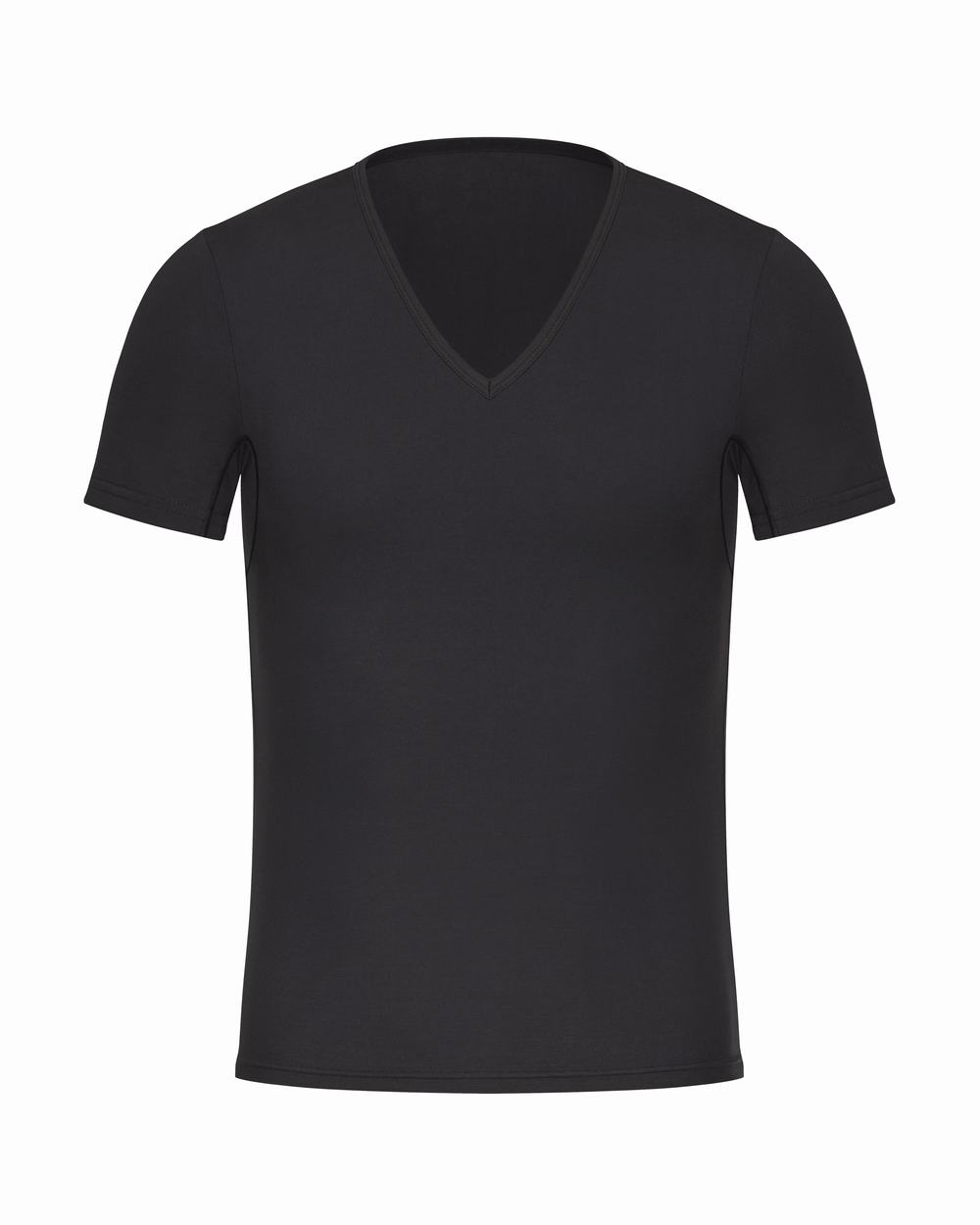 Camisetas interiores Spanx Sculpt Algodon V-Neck Hombre Negras | KH3975460